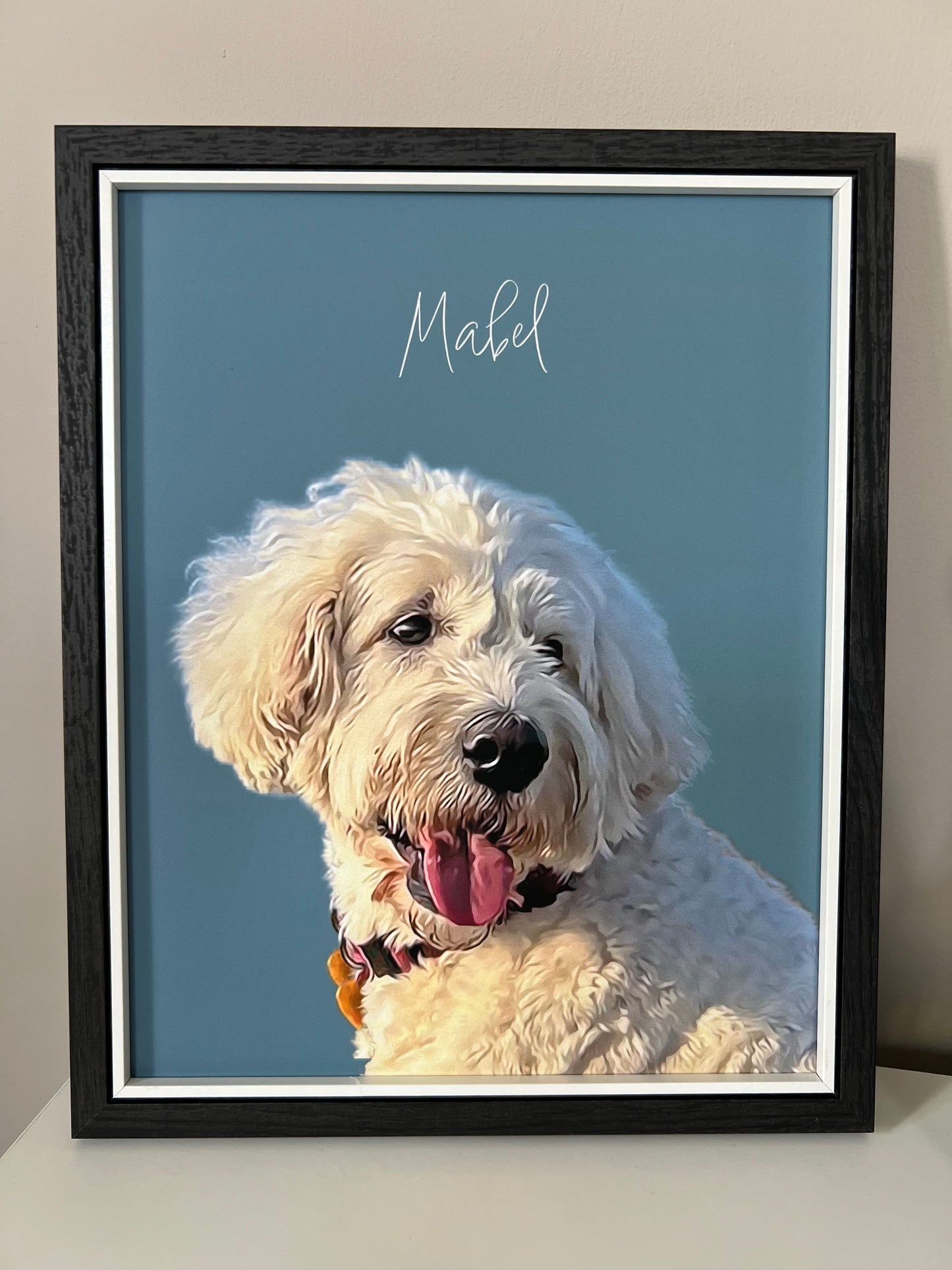 Hand-Created Modern Pet Portrait -Sleek & Contemporary.