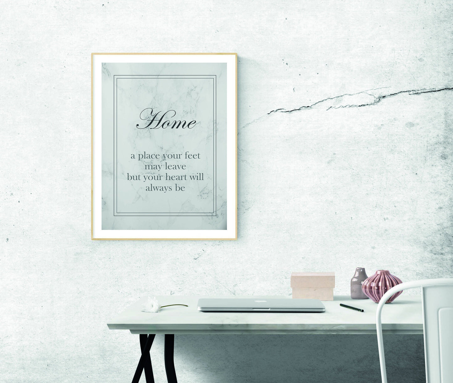 Modern Print - Home – a Place your feet may leave, but your heart will always be