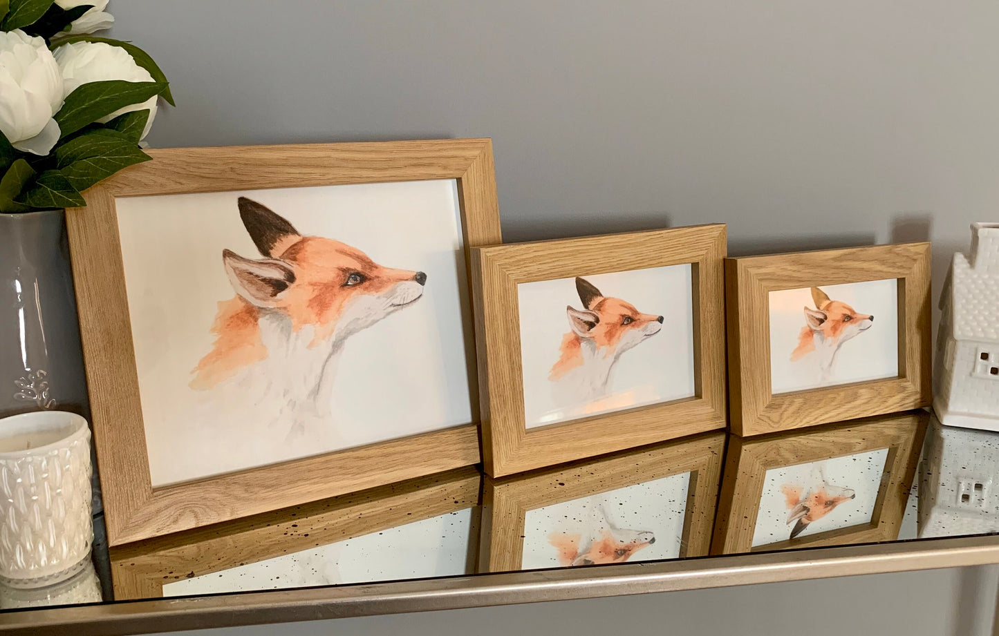 Inquisitive Gaze of a Young Fox in Watercolour