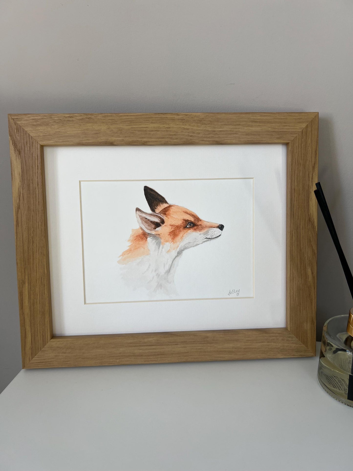 Inquisitive Gaze of a Young Fox in Watercolour