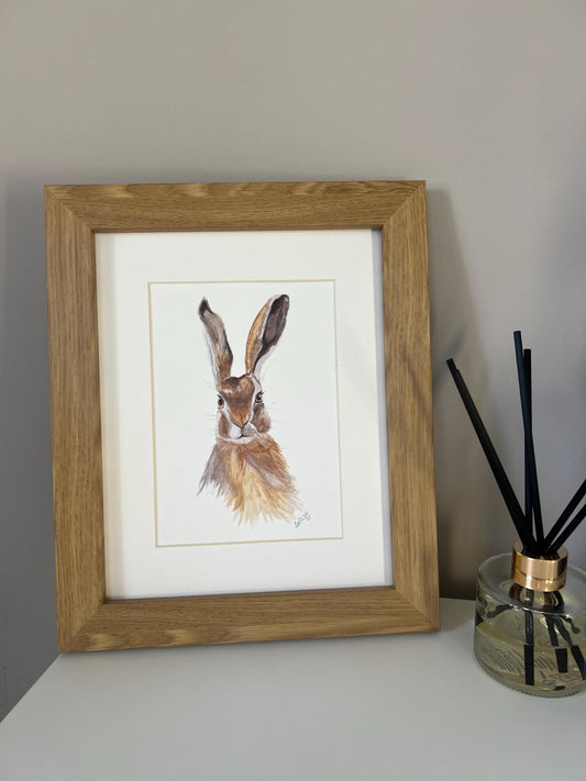 Meadow Mischief: The Playful Charm of a Hare in Watercolour
